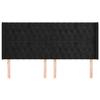 VidaXL Tête de lit avec oreilles Noir 203x16x118-128 cm Velours3119984