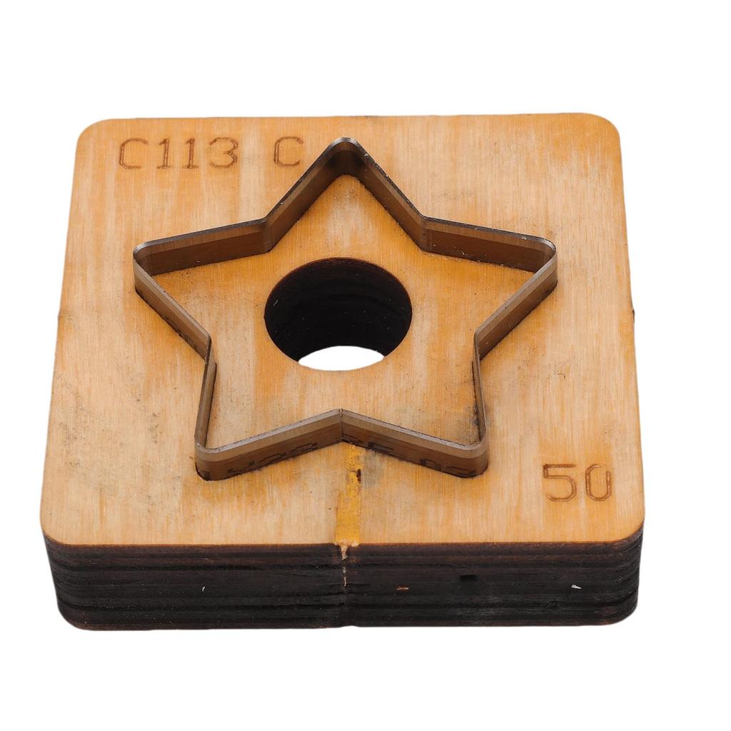 Star Leather Cutting Die Wooden Base Incisive Steel Blade Multifunctional Leather Die Cutter for Crafts Decors