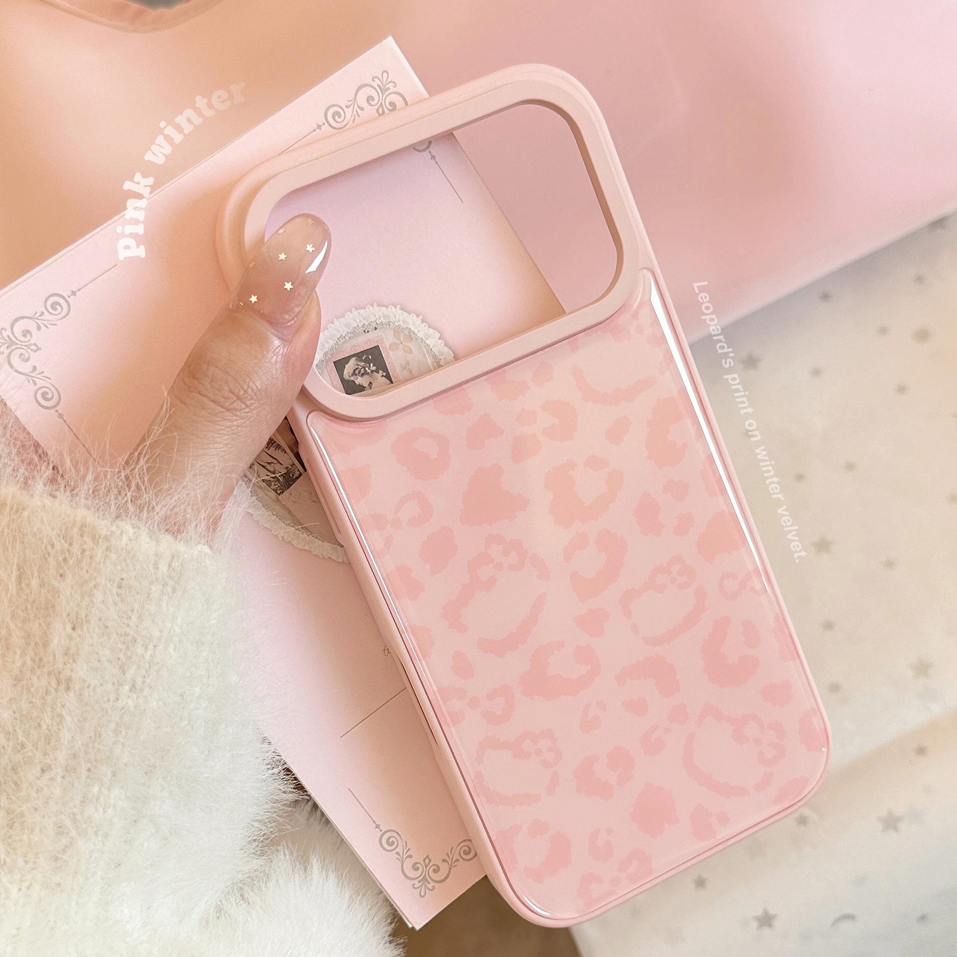 

Pink Leopard Apple iPhone 17 Pro Max Case, iPhone 16/15/13, Huawei/Samsung S25 Compatible, Girly Epoxy Design Huawei P70 Pro
