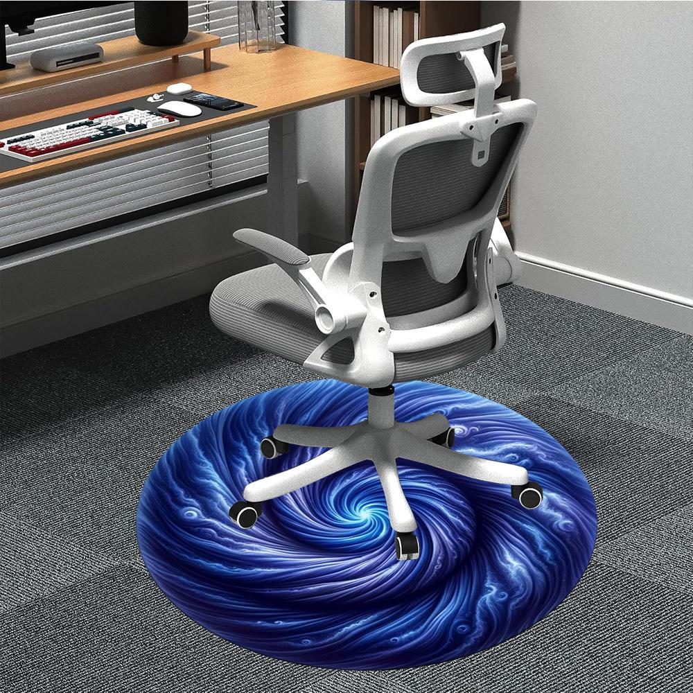 1pc Cosmic Swirl Chair Carpet for Office, Non-slip, Soft and Durable Leisure Rug, Perfect for Office, Living Room yy251103116 80cm by 80cm