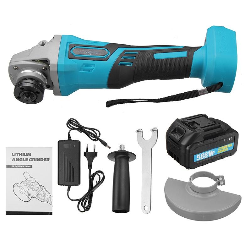 125MM 588VF Brushless Electric Angle Grinder Digital Display Cutting Machine Power Tools + Lithium-Ion Battery For 18V Battery New