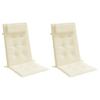 High Back Seat Cushions 2 Pcs Cream Oxford Fabric