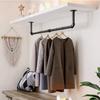UNHO Hanger Clothes Hanger 92cm Set of Clothes Open Display Black Pipe, Wall-Mounted Rack, Bar, Wide, 2, Wall-Mounted Rack, Black, Iron, Durable,