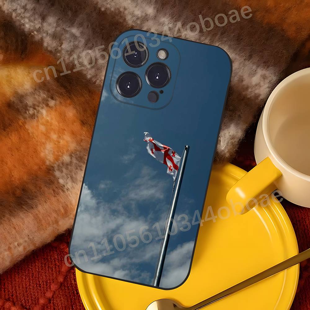 

Чехол для телефона с флагом Грузии для iPhone 17,16,15,14,13,12,11,Pro,Max,Plus Ударопрочный чехол iPhone13PROMAX