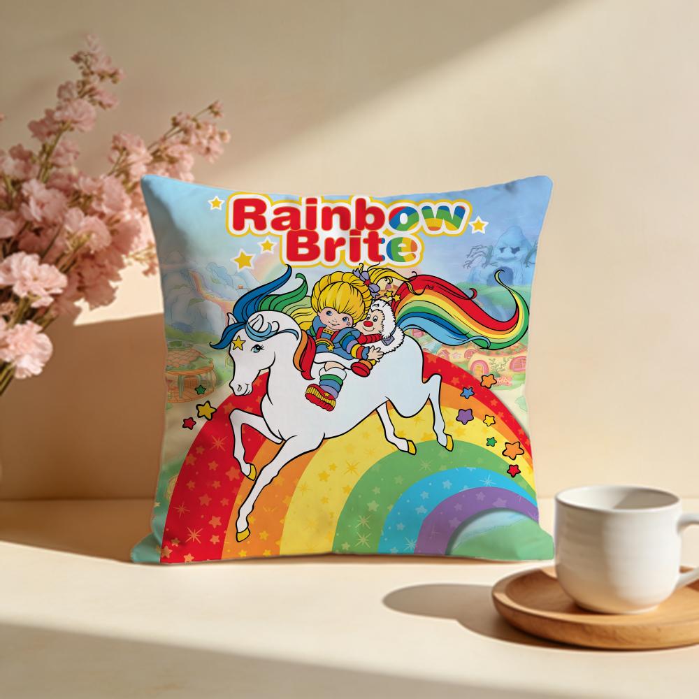 Fashion RRainbow Briteied Cushion Cover Stylish Washable Pillow Cover Ideal for Couch Bedroom Car Decoration