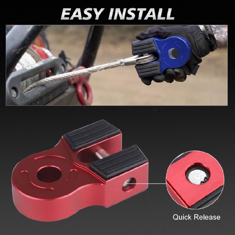 Rapid Connect Aluminum Winch Hook Secure Trailer Linkage Winch Shackle Mount for Off Road Towing Applications