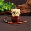 Handmade Cat Paw Clicker Wooden Fidget Key Ring Bag Pendant Sandalwood Figurine Key Chain  Car Key