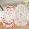 Summer Cooling Pet Cooling Dress Thin Material Love Heart Print Dog Clothes Simple Design Tank Top Style Puppy Costume