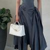 Niche Design New Style Metal Rope Buckle Genuine Leather Woven Tote Bag One-shoulder Portable Large-capacity Retro Women's