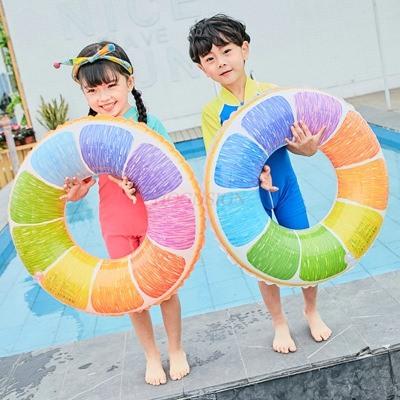 1Pcs Fruit Swim Ring Children'S Thickened Inflatable Boy'S Life Buoy Baby'S Floating Ring Child'S Underarm Ring Girl'S