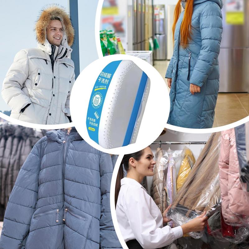Down Jacket Dry Cleaner 100ml Detergent With Brush For Down Insulated Clothing High-Performance At-Home Dry Cleaner For Sleeping
