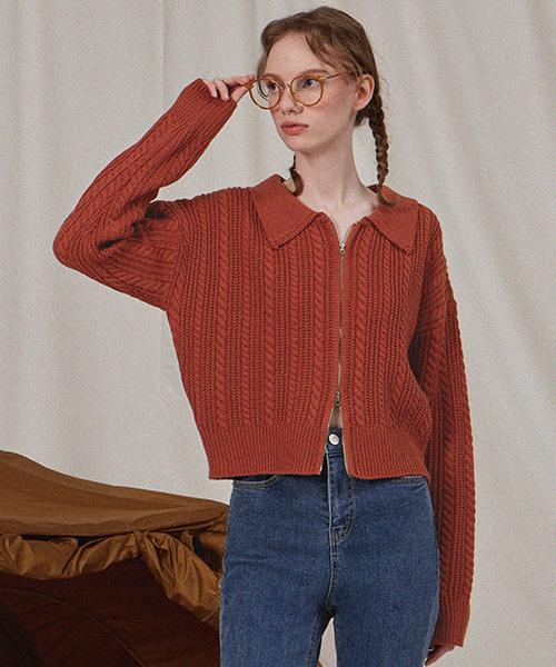 HAINT Edith Knit Zip-Up_3Color