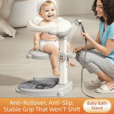 Non-Slip Baby Bath Stand Adjustable Infant Bath Support Baby Standing Shower Stand  Household Use