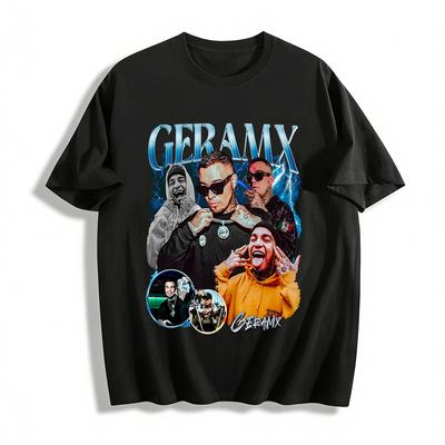 GERAMX Rapper Graphic Tee Hip Hop Street Style Casual Crewneck Top Pure Cotton T-shirt
