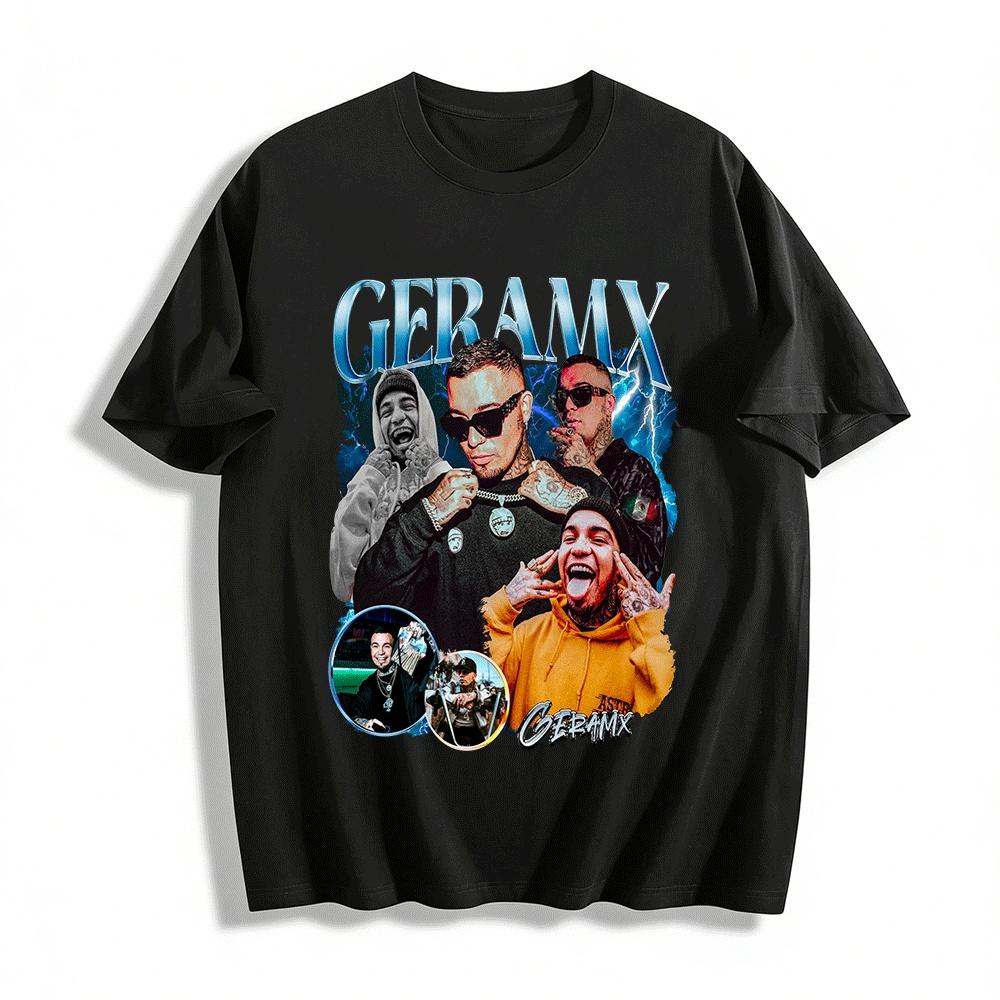 GERAMX Rapper Graphic Tee Hip Hop Street Style Casual Crewneck Top Pure cotton T-shirt XXS