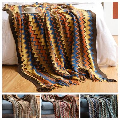 Knitted Blanket Cotton Gauze Bohemian Sofa Towel Summer Air Conditioner Bed Blanket Ethnic Leisure Bed Cover Soft Sheet Home New