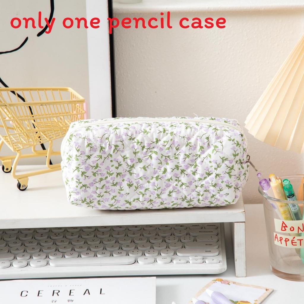 Modern Floral Style Pencil Case With Polyester Material For Girls School Supplies