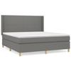 3131842 vidaXL Lit à sommier tapissier avec matelas Gris foncé 160x200cm Tissu