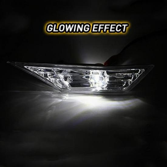 For Honda Civic 2016- Side Clear Marker Lamp Turn Light Signal W LED Bulbs