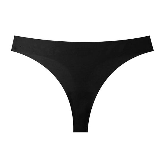 

Seamless Women Thongs Low Waist No Show Ladies Workout Underwear Sexy Stretch Soft Breathable Panties L чорний