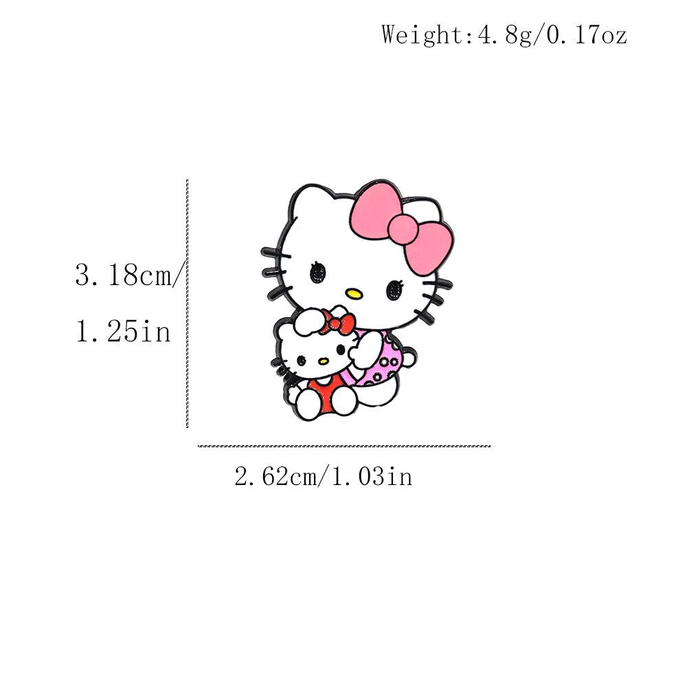 Cute KT Cat Brooch: Cartoon Metal Badge & Alloy Pin with Drip Glaze