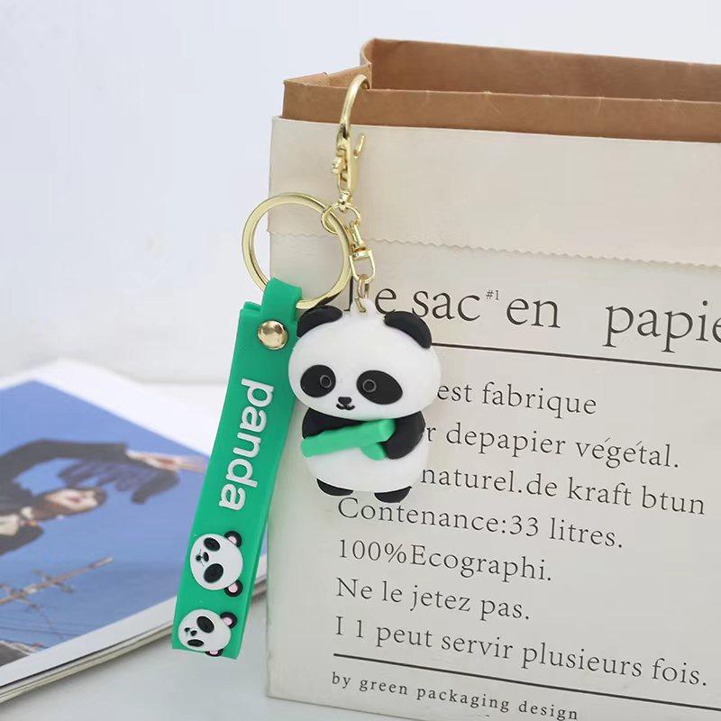 Cartoon China-Chic Bamboo Panda Key Chain Couple Backpack Pendant Car Doll Machine Small Gift