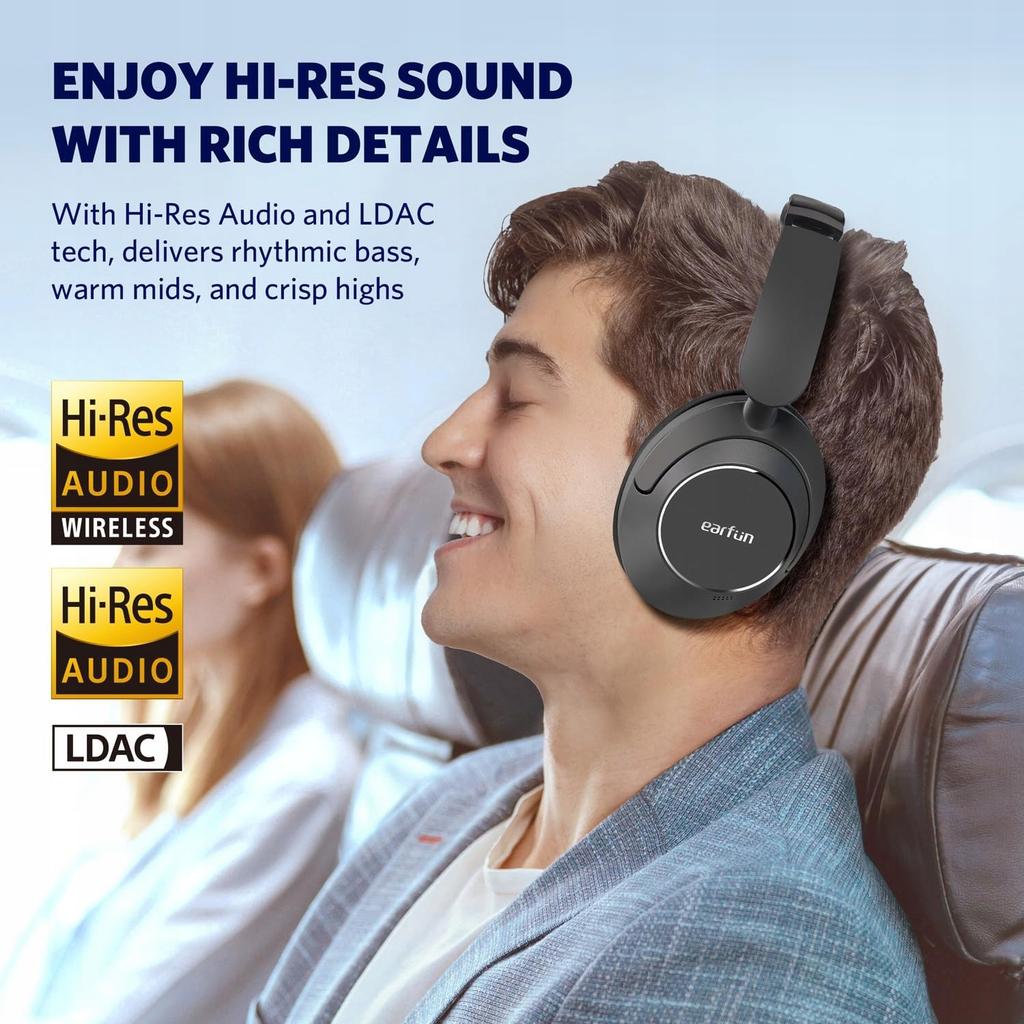 Earfun Wave Pro Anc Bluetooth Wireless On-Ear Headphones With Microphone