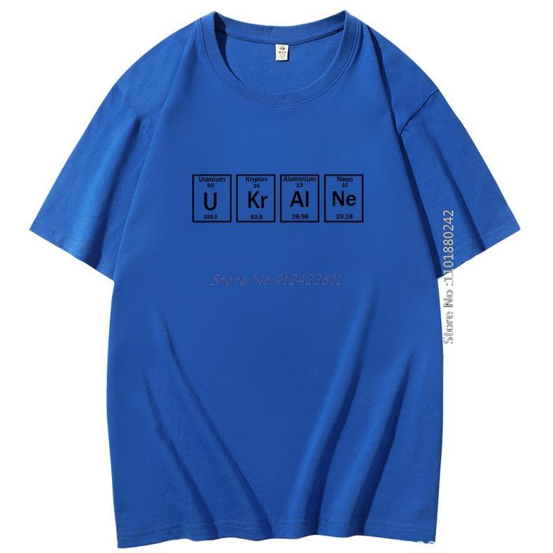 Elements Periodic Table Ukraine Letter Print Funny Graphic T Shirts Summer Harajuku Cotton Short Sleeve Tshirt Mens Clothing
