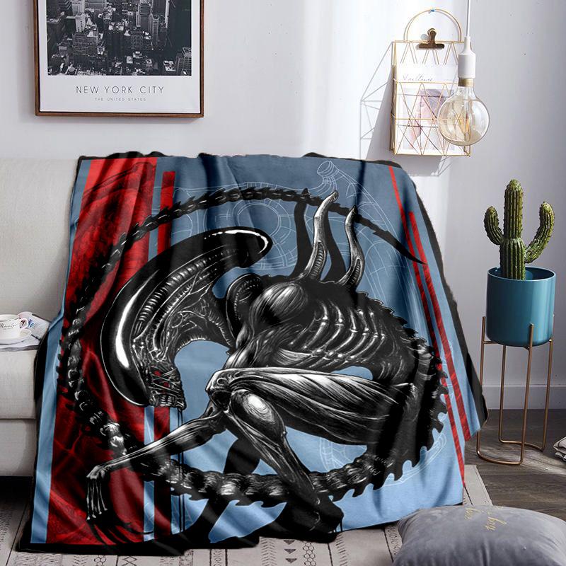 Alien Ornate Frame Blanket Lightweight Flannel Bedding Blanket Perfect for Travel, Camping, Living Rooms, Offices, Sofas, Fan Christmas gift