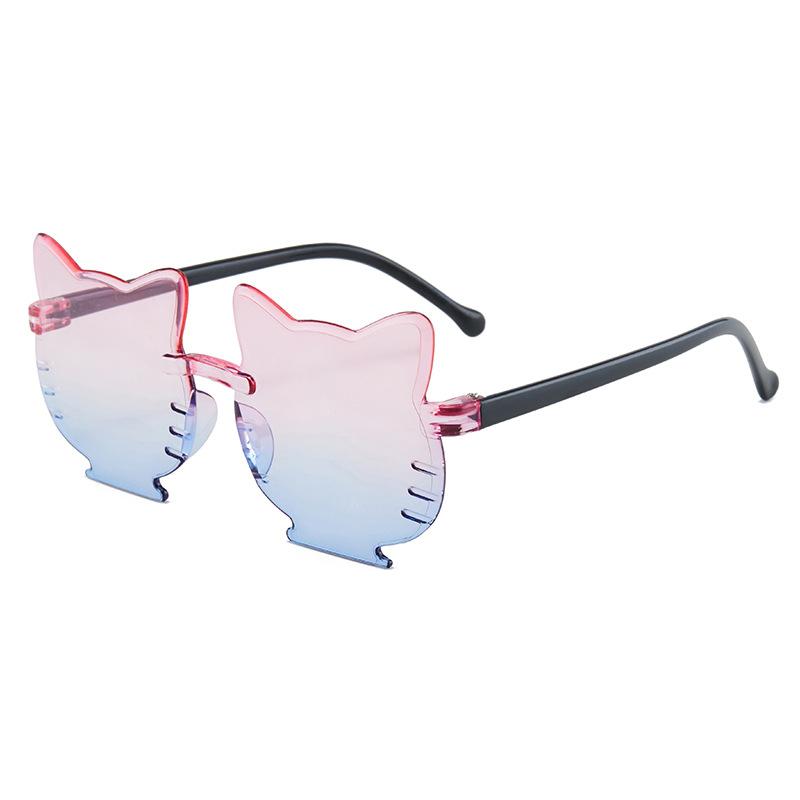 Summer Kids Cute Rimless Sunglasses Girl Boys Korean Cartoon Gradient Children Baby Outdoor Anti-UV Sun Protection Glasses