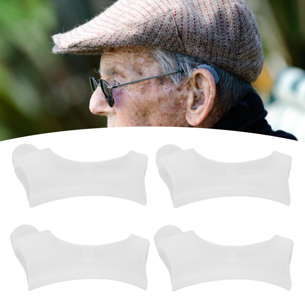 4pcs Hearing Aids Protective Cover Prevent Loss Dust Silicone Hearing Aids Cover for Kids Elderly