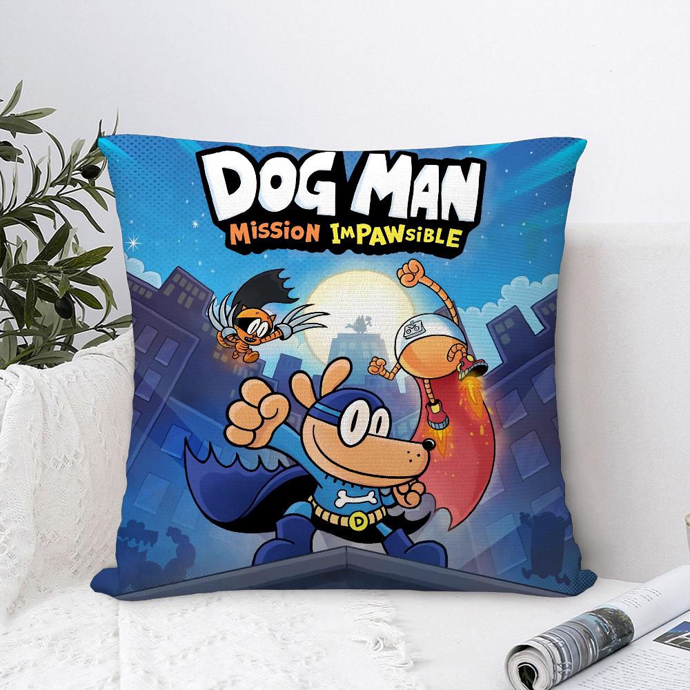 Comic Cartoon D-Dogmans Kissenbezug Sofa Dekorative Zuhause Doppelseitiger Druck Plüsch Quadratische Wurfkissenbezüge Kissen Dekor Bezug