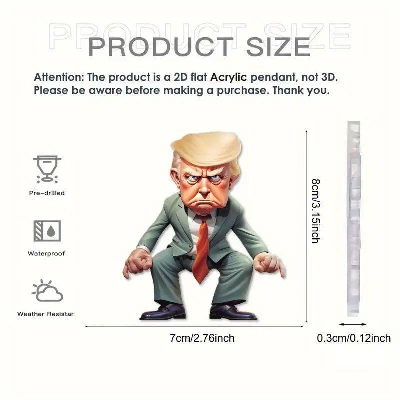 

Acrylic 2d Playful Car Pendant Adorable Cartoon Keychain For Trendy Bag Decoration