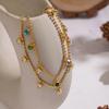 1pc Trendy Niche Colorful Tassel Necklace Golden Plated Hand Accessory Colorful Charm Necklace for Women Christmas Gift