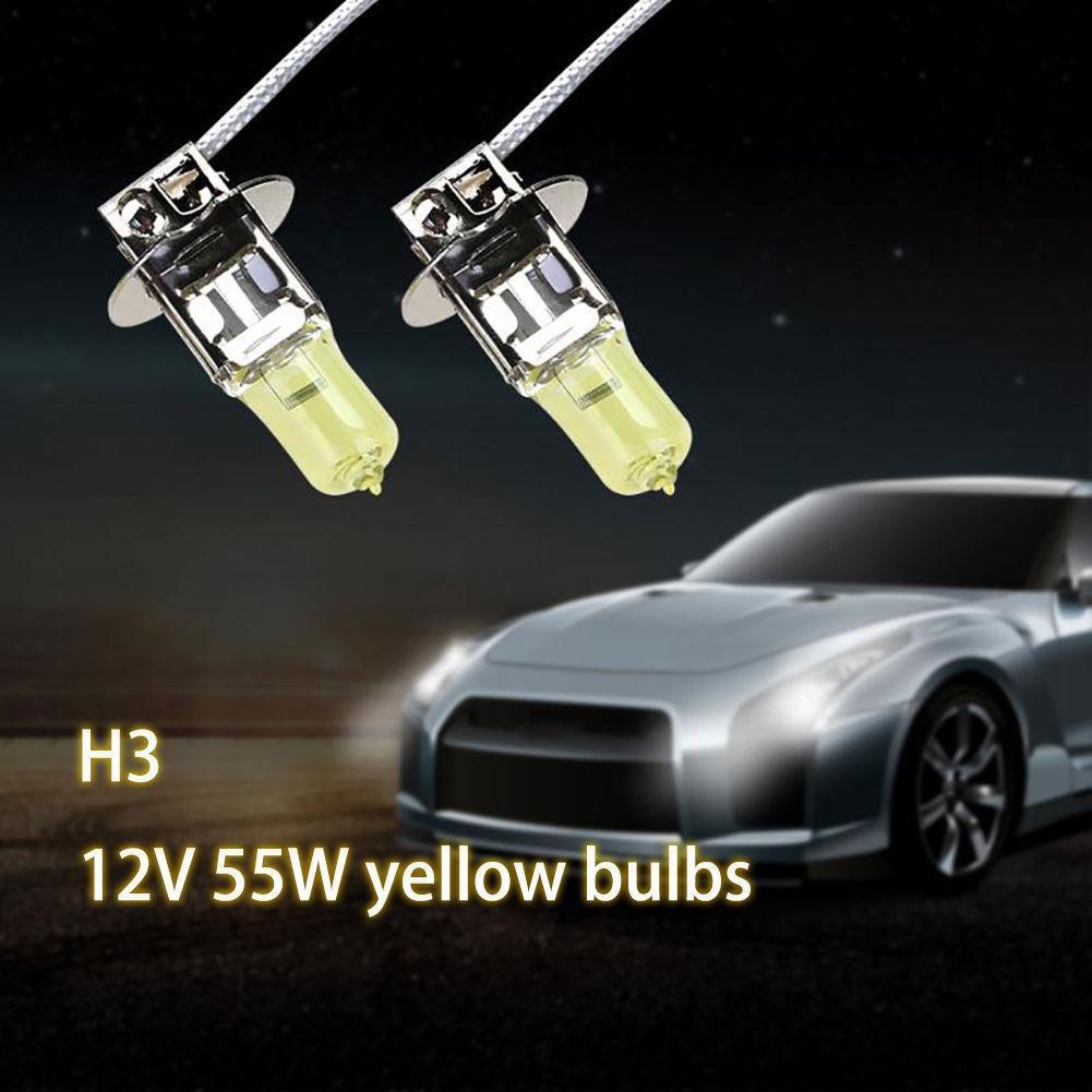 12v 55w Yellow Bulbs Car Fog Lights Long Life Quartz Halogen Bulb Replacement For All Car Models A7n2