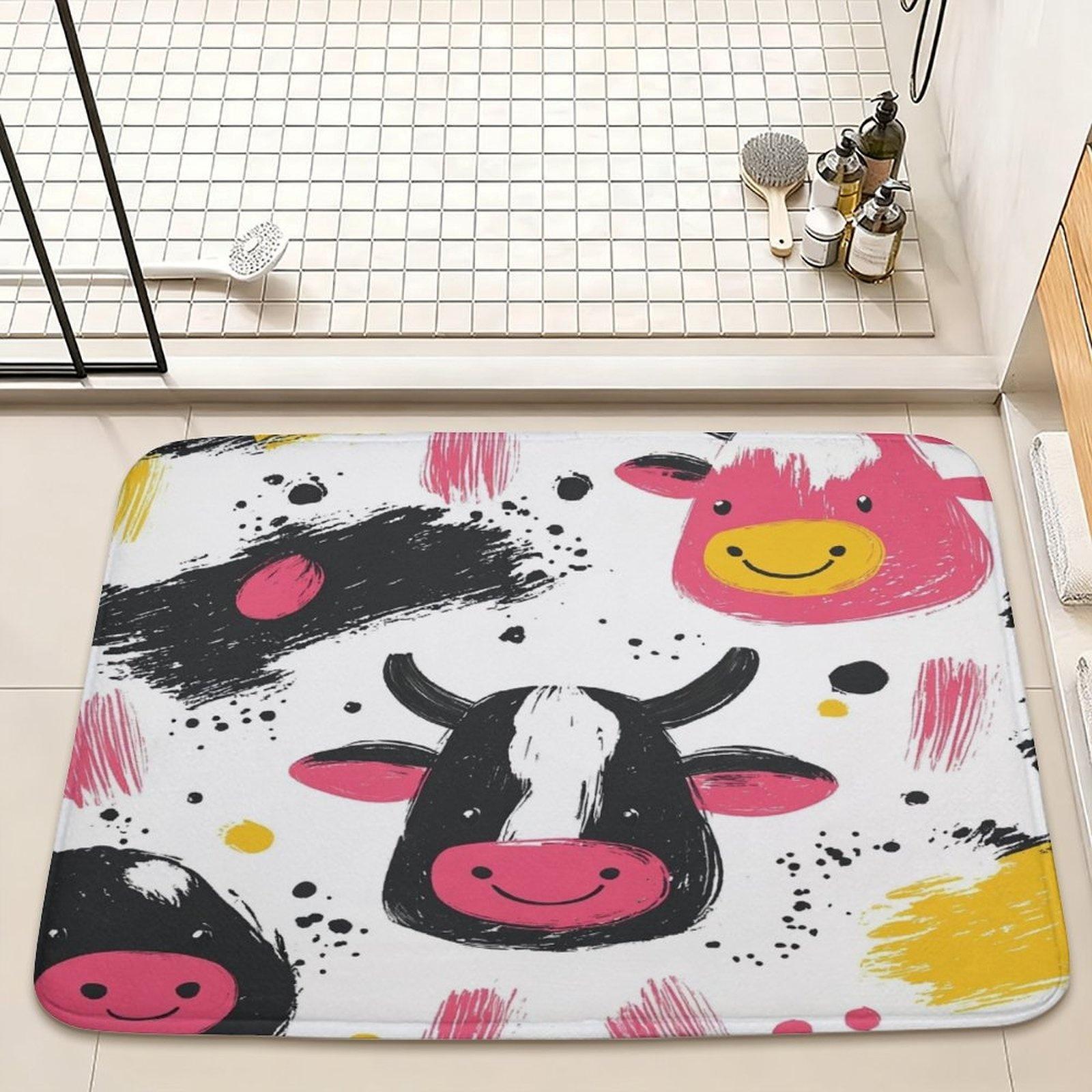 

Cow Door Mat – Playful Cartoon Cow with Spots, Whimsical Farmhouse Style Entryway Mat for Kitchen, Bedroom, Living Room 40x60cm16x24in