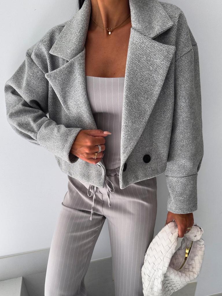 Women's Autumn/Winter 2024 Versatile Suit Collar Wool Jacket