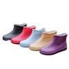 Ladies' Outdoor Fashionable Solid Color Short Tube Anti Slip Rain Shoes
