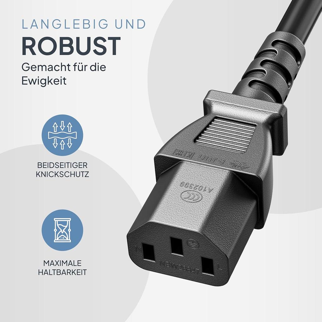 1.5M EU Universal Laptop 3-pin Charger Plug Power Adapter Cord Cable For HP Dell Toshiba Sony ASUS Lenovo Samsung notebook