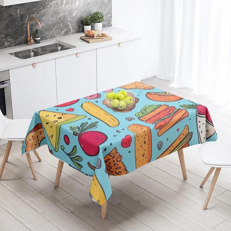 New Abstract Tea Tablecloth Waterproof and Oil-proof Dining Tablecloth Nordic Wind Bar Tablecloth Home Decoration