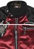 by our Riders Flying Fire Skull Embroidery Patch Bonding Riders Jacket Wine Red x [Banson] [Custom-ordered store] & JFV-901-WINERED-BLACK (XXL, Black)