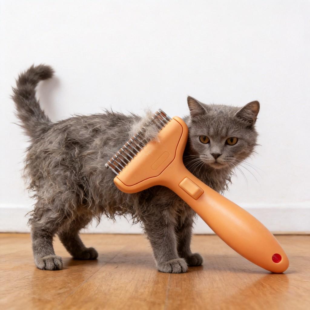Pet Grooming Brush Abs Material With Easy Fur Removal For Cats And Dogs With Hair Loss Prevention