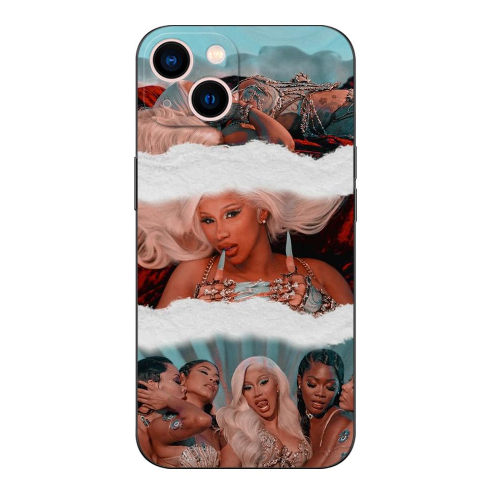 Black Tpu Case For OPPO Reno 6 5 3 4 4Z 4F SE 5F 5Z PRO PLUS Lite 6 6z  4G 5G Cardi-B