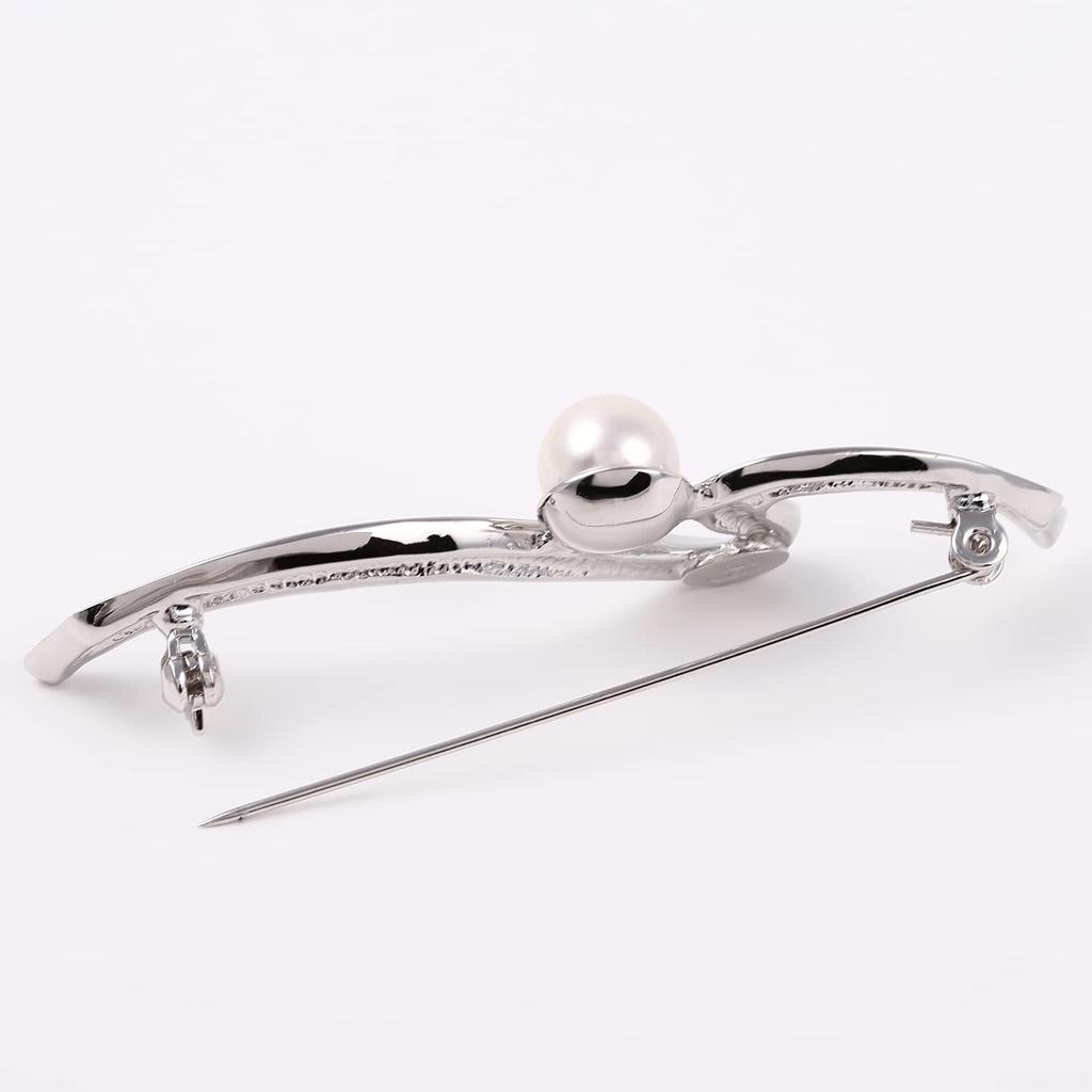 By Yumi Pearl Brooch Yumi Sienne 10mm Popular Ceremonies Stylish Simple Made In Japan White [Produced Katsura] Women's