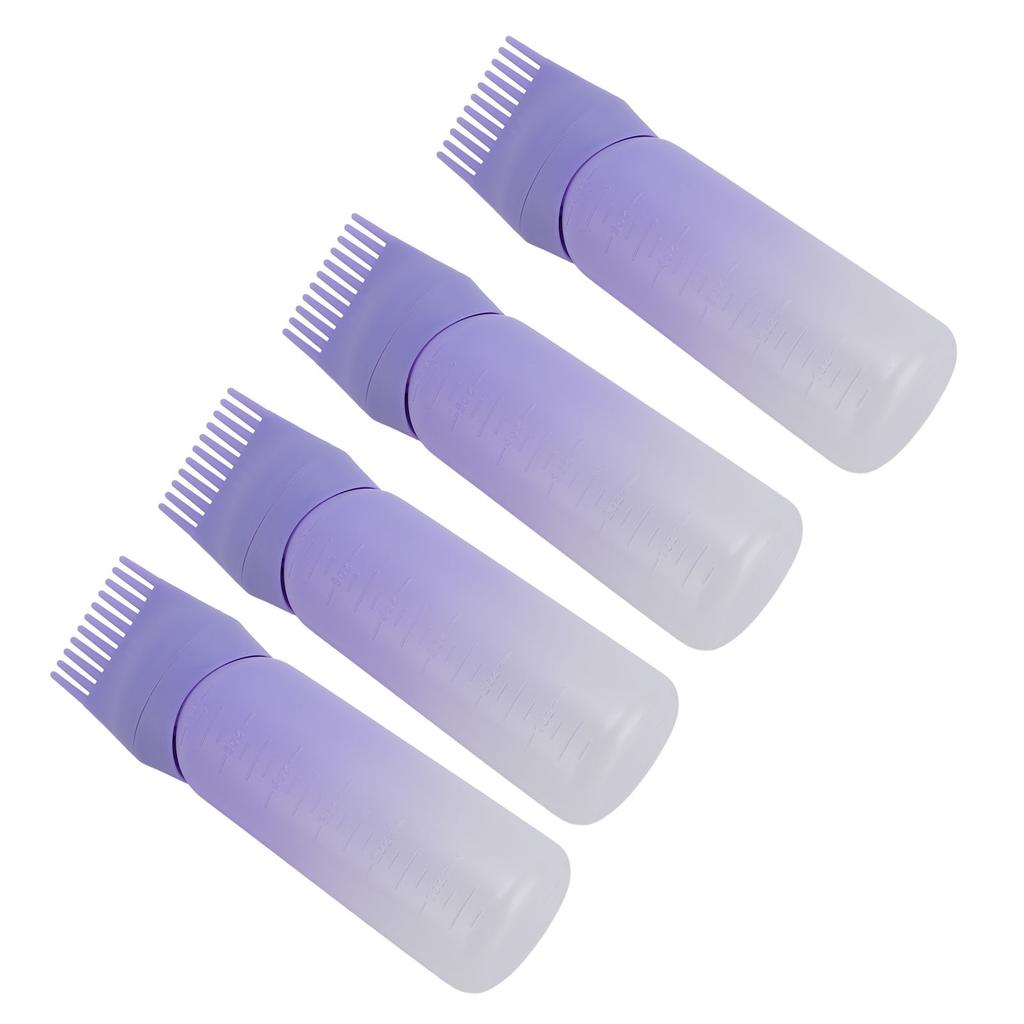 4pcs Root Comb Applicator Bottle Hair Oil Applicator Bottle Applicator Brush with Graduated Scale