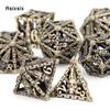 7 Pcs Copper Hand Skull Head Metal Dice Hollow Metal Polyhedral Dice Set Suitable for Role-Playing RPG  Board Game Card Game