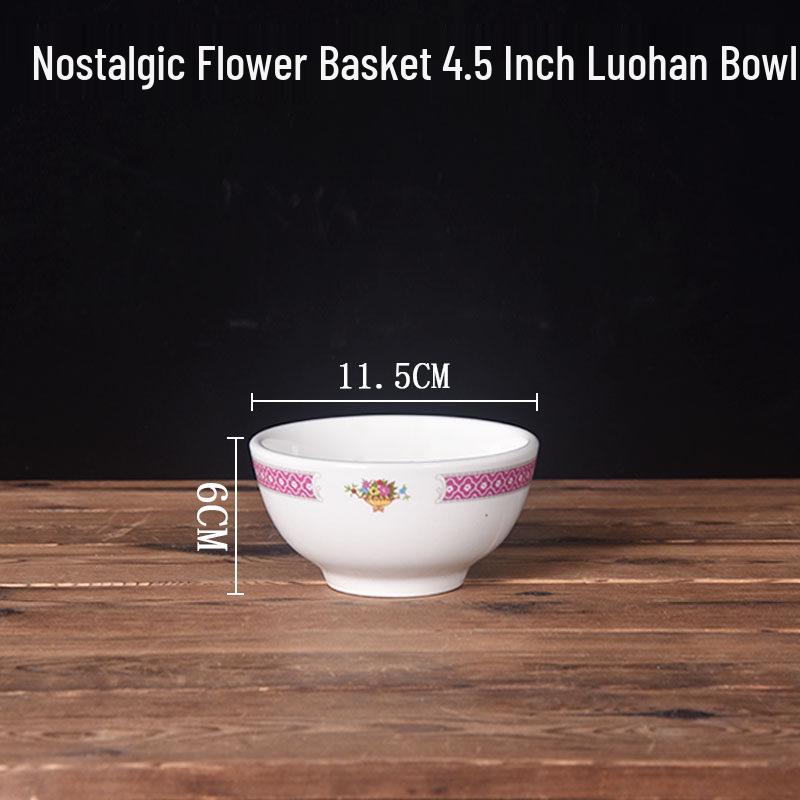 Ретро Красная Цветочная Миска - Ностальгическая, Термостойкая, Большая Миска для Супа и Риса.