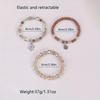3er Set Bohemian Schmuck mit Schleifen- und Herzdesign, Handgefertigtes Perlen-Trend-Mehrlagenarmband für den Alltag