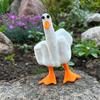 Funny Magnetic Duck Ornament with Suction Cup Mini Resin Prank Figurine for Desk Office Garden Cute Quirky Duck Figure Unique Gift for Coworkers