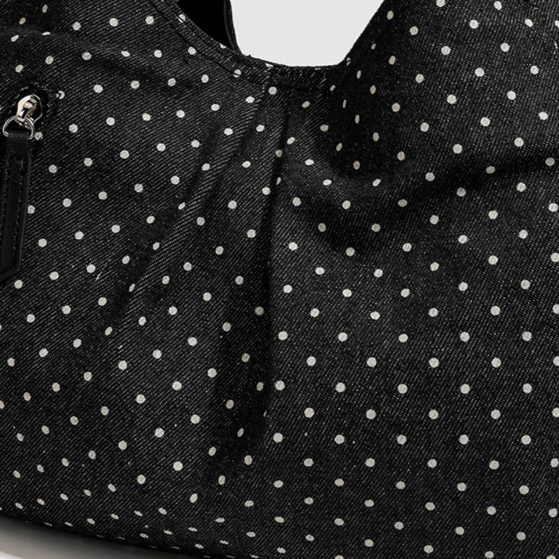 Fashiable Vintage Messenger Bags New Polka Dot Handbag Korean-style Large-capacity Tote Bags Versatile Comfortable Casual Bags